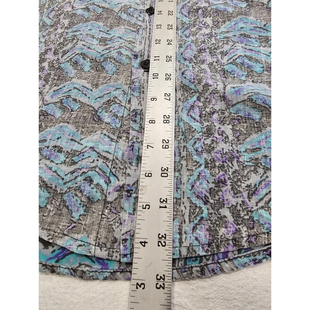 Vintage Body Objects Mens Shirt Abstract Geometric Blue Purple Gray USA Made XL - Picture 10 of 12